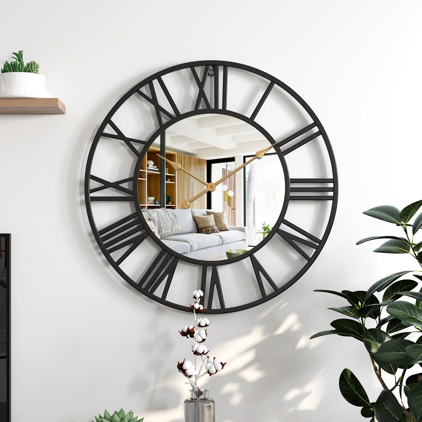 Wanduhr, gold oder schwarz, ø40cm