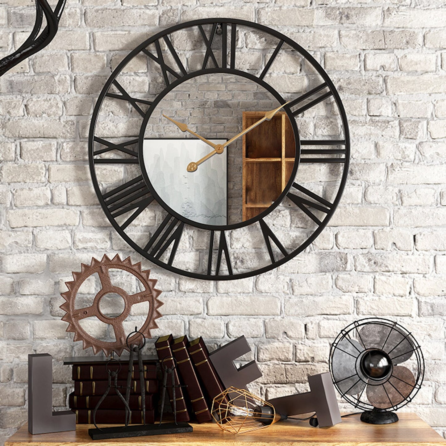 Wanduhr, gold oder schwarz, ø40cm