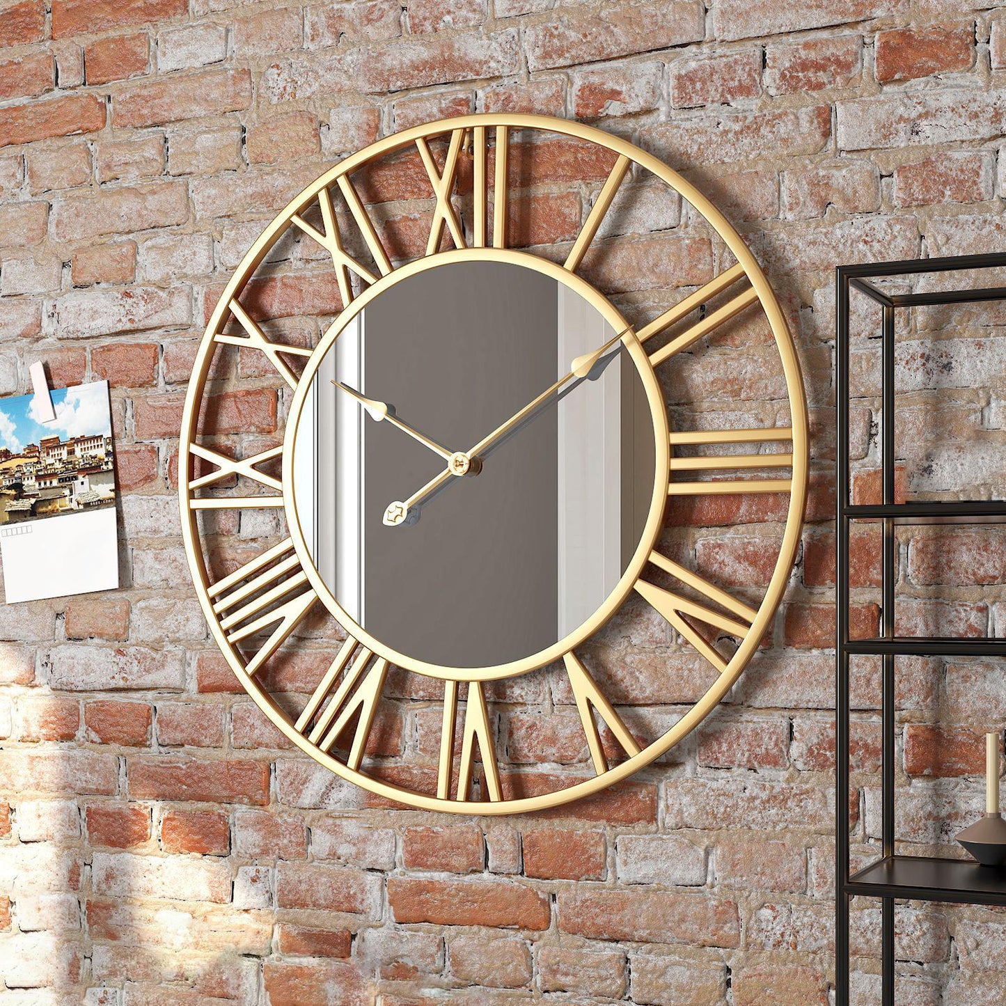 Wanduhr, gold oder schwarz, ø40cm