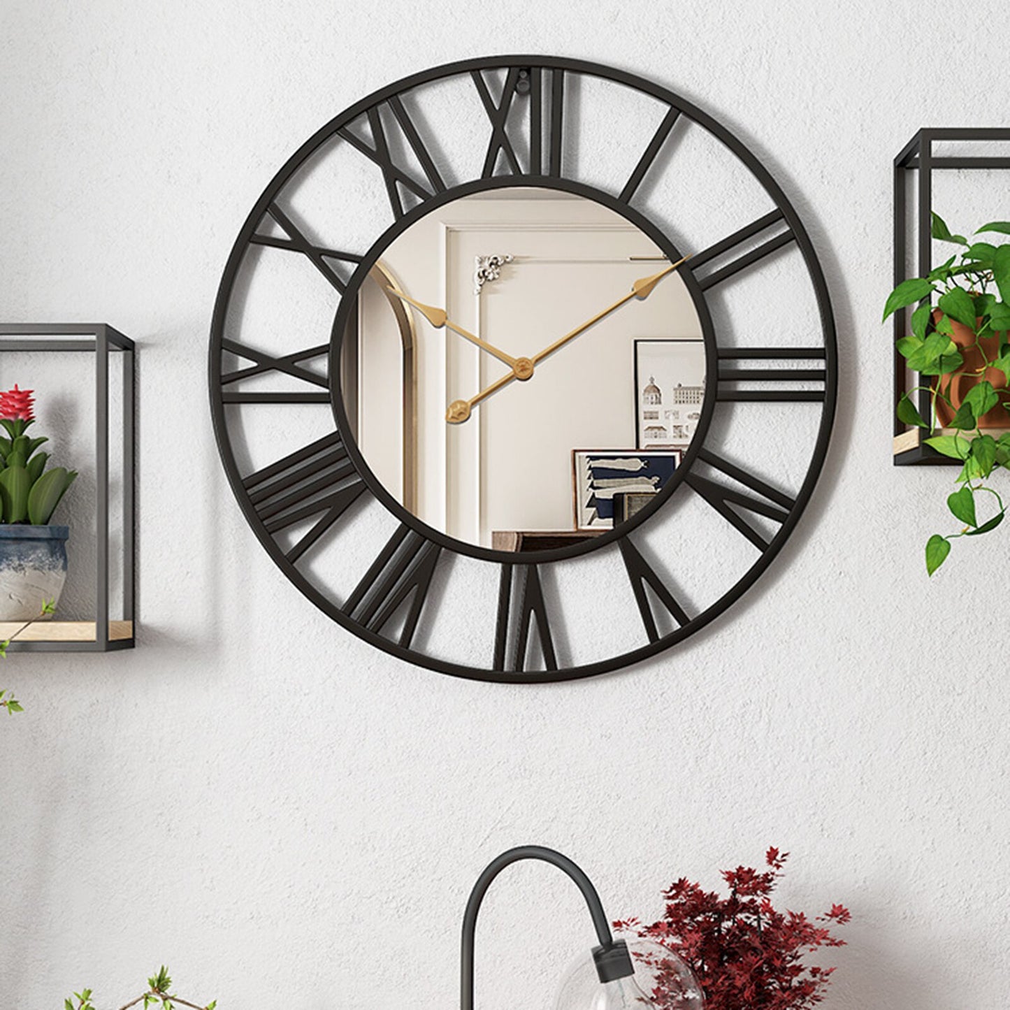 Wanduhr, gold oder schwarz, ø40cm